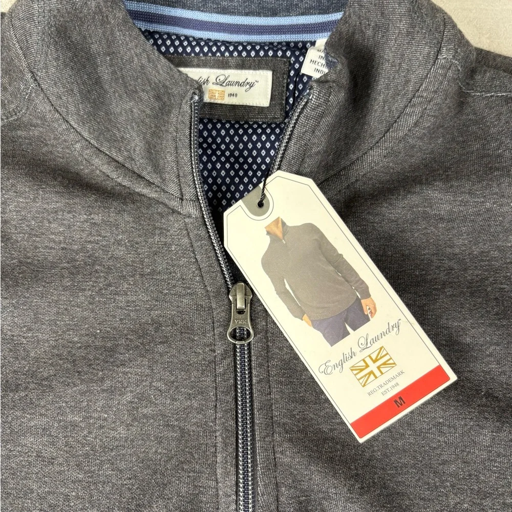 English Laundry Quarter Zip‎ Pullover Men’s Sweater Medium Gray NWT
